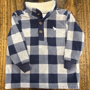 Carter's Navy and Gray Checkered Fleece Pullover